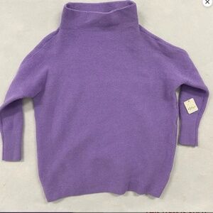 NWT Free People Oversized Slouchy Mock Neck Sweater- lilac- SIZE EXTRA SMALL